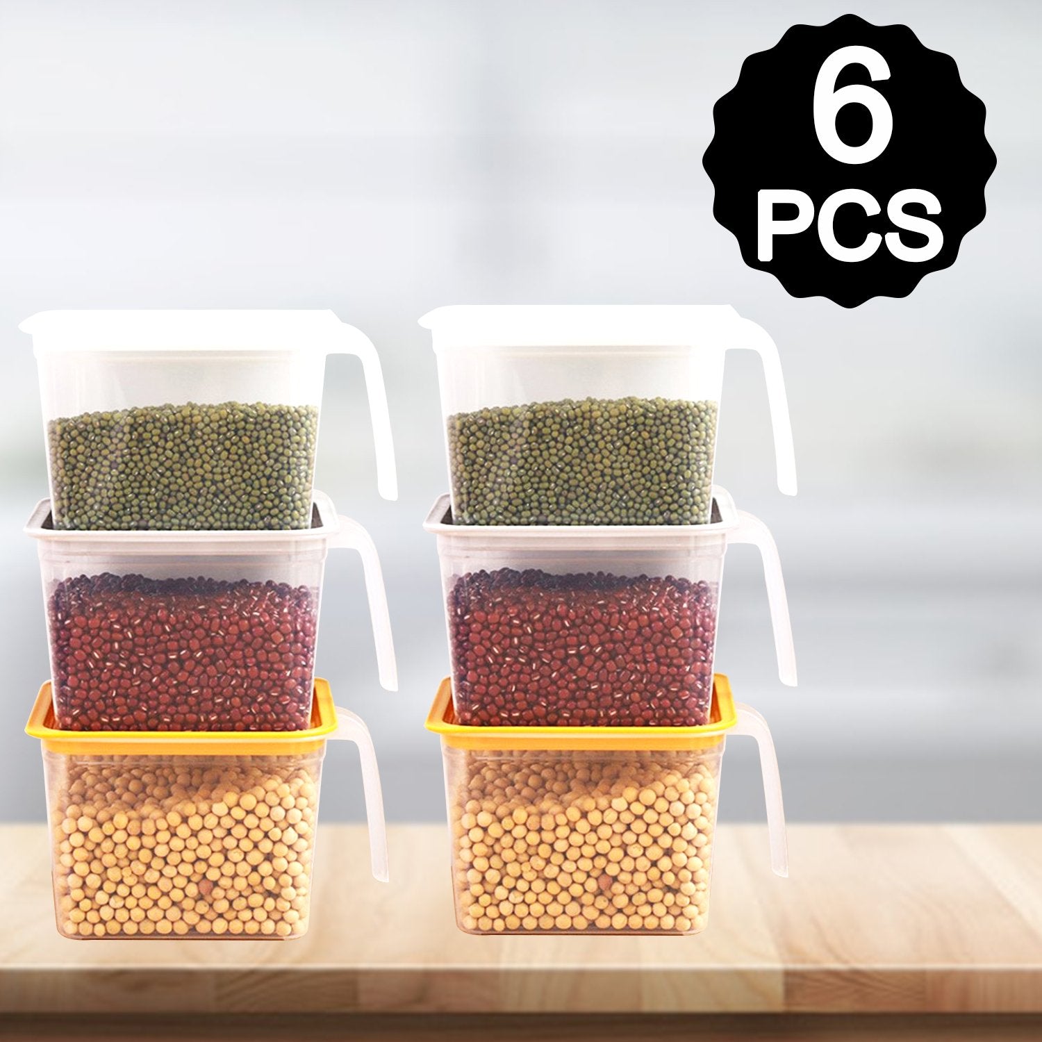 2454 Air Tight Unbreakable Big Size 1100 ml Square Shape Kitchen Storage Container (Set of 6) - SkyShopy 2454 Air Tight Unbreakable Big Size 1100 ml Square Shape Kitchen Storage Container (Set of 6) - SkyShopy